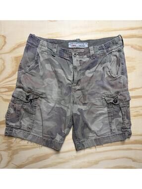 American Eagle Mens Classic 36 Camo Cargo Baggy Y2K Fit Shorts